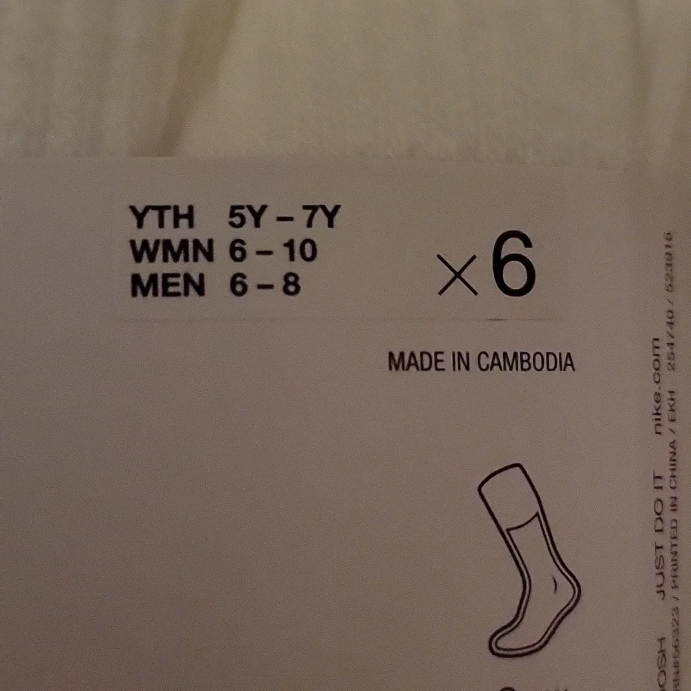 NWT: NIKE Everyday Plus DRI-FIT Cotton Cushioned Crew Socks 6 Pack - Picture 6 of 7